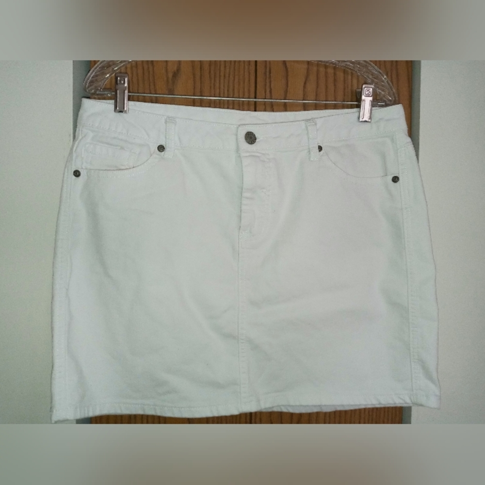 Denim White Skirt